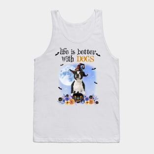 cWitch Hat Life Is Better With Dogs Halloween Tank Top